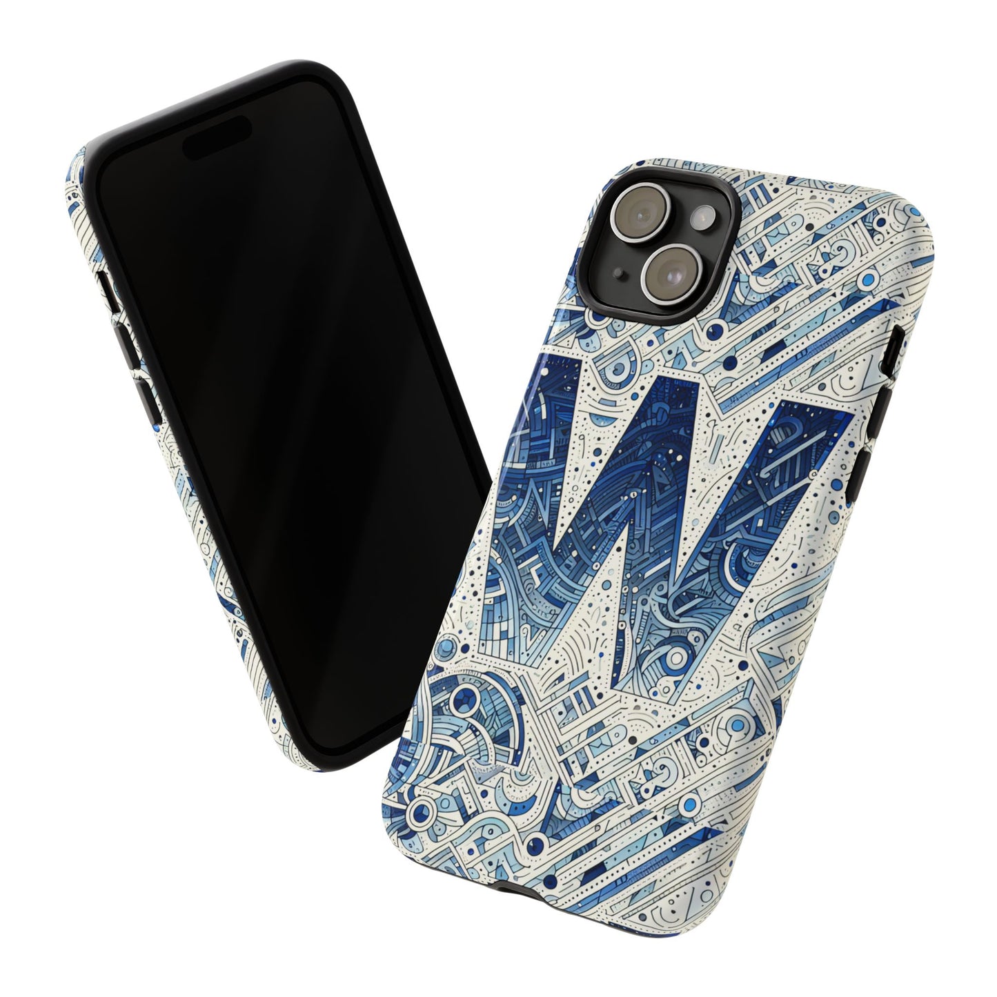 blue alphabet w phone case for smartphones - vibrant 3d wrap design with shock absorption and uv protection, suitable for fans of anime, comics, and unique accessories