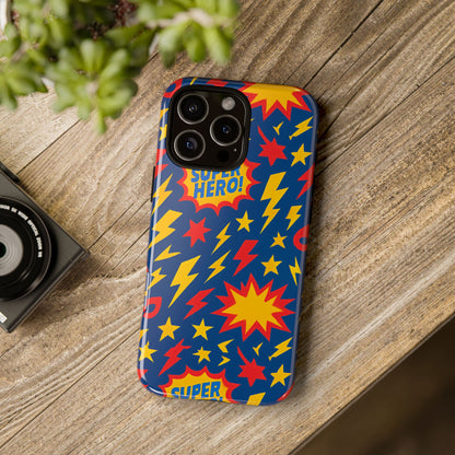 Vibrant 3D Superhero Phone Case – Colourful Retro Design for Kids and Adults – Stylish Protection Compatible with iPhone 13, 14, 15 & 16 – All Models Including Pro, Pro Max & Plus