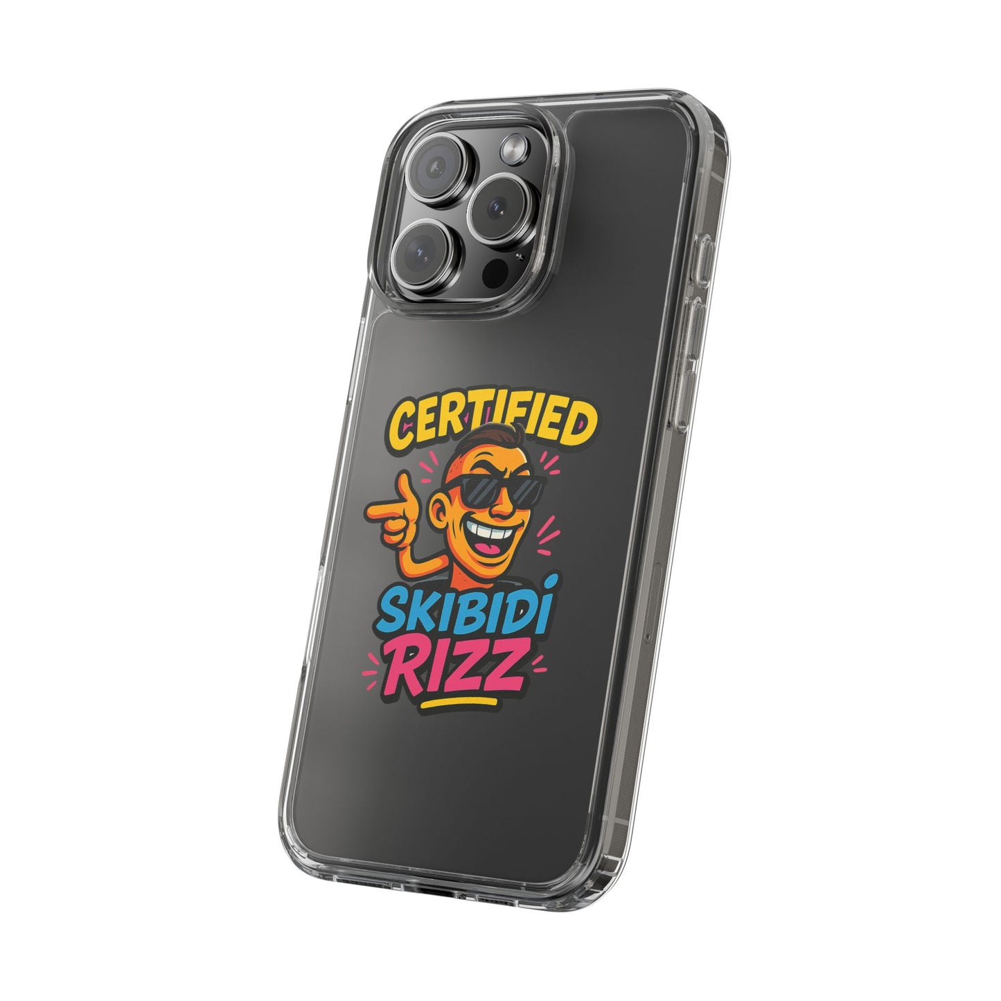 certified skibidi rizz clear phone case - fun & trendy accessory for gen z smartphones