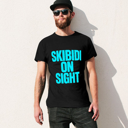 Men's T-Shirt 100% Cotton Skibidi on Sight Graphic Tee for Casual Wear, Comfortable and Stylish Design, Ideal for Fitness, Outings, or Relaxing, Easy Care and Durable Construction