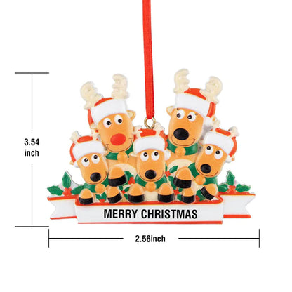 Custom Name Reindeer Family Xmas Ornament Personalised Decoration Gifts for Christmas Tree