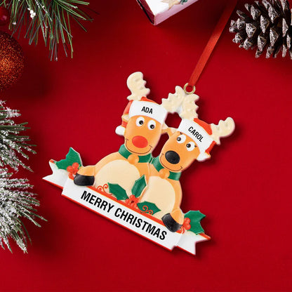 Custom Name Reindeer Family Xmas Ornament Personalised Decoration Gifts for Christmas Tree