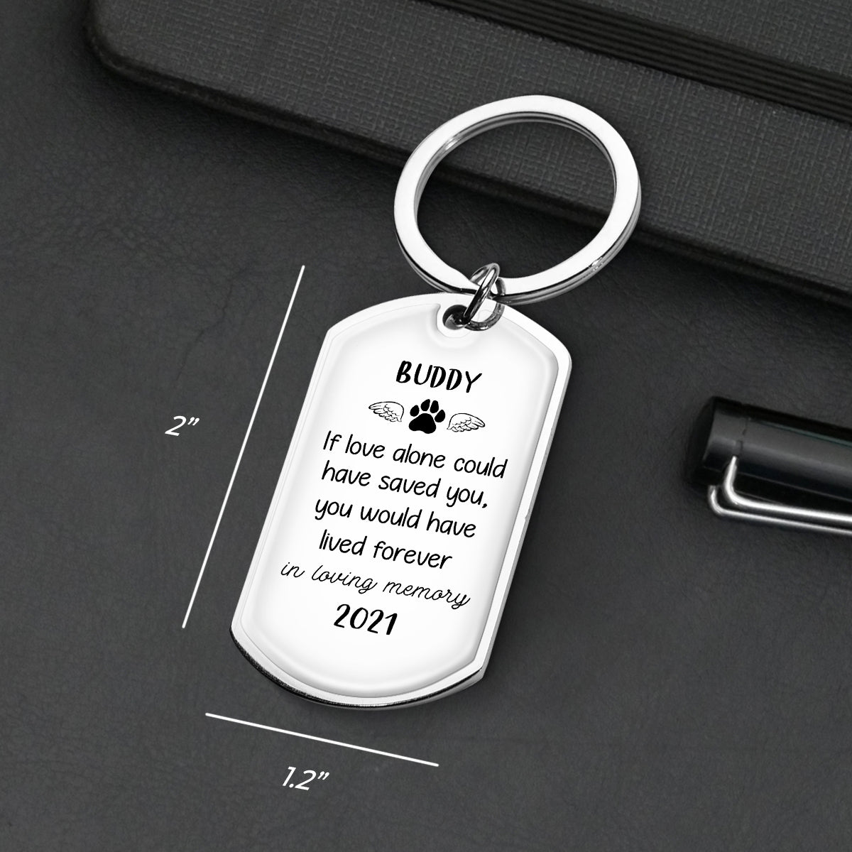 if love alone could have saved you keychain - memorial gift for loved ones - engraved stainless steel keepsake - 2 x 1.2 inches