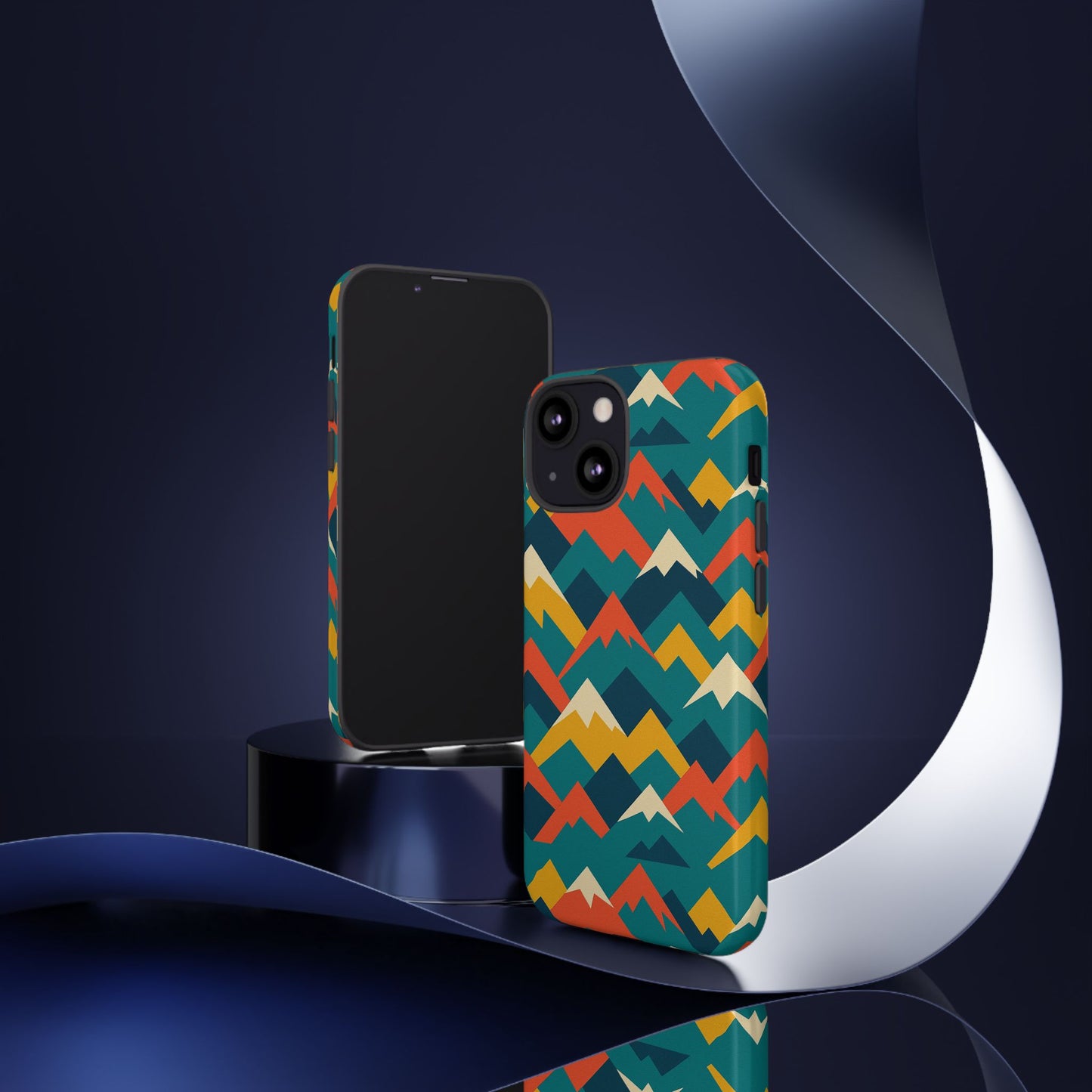 vibrant mountain pattern 3d wrap protective phone case stylish accessory for men and women compatible with iphone 13, 14, 15 & 16 – all models including pro, pro max & plus