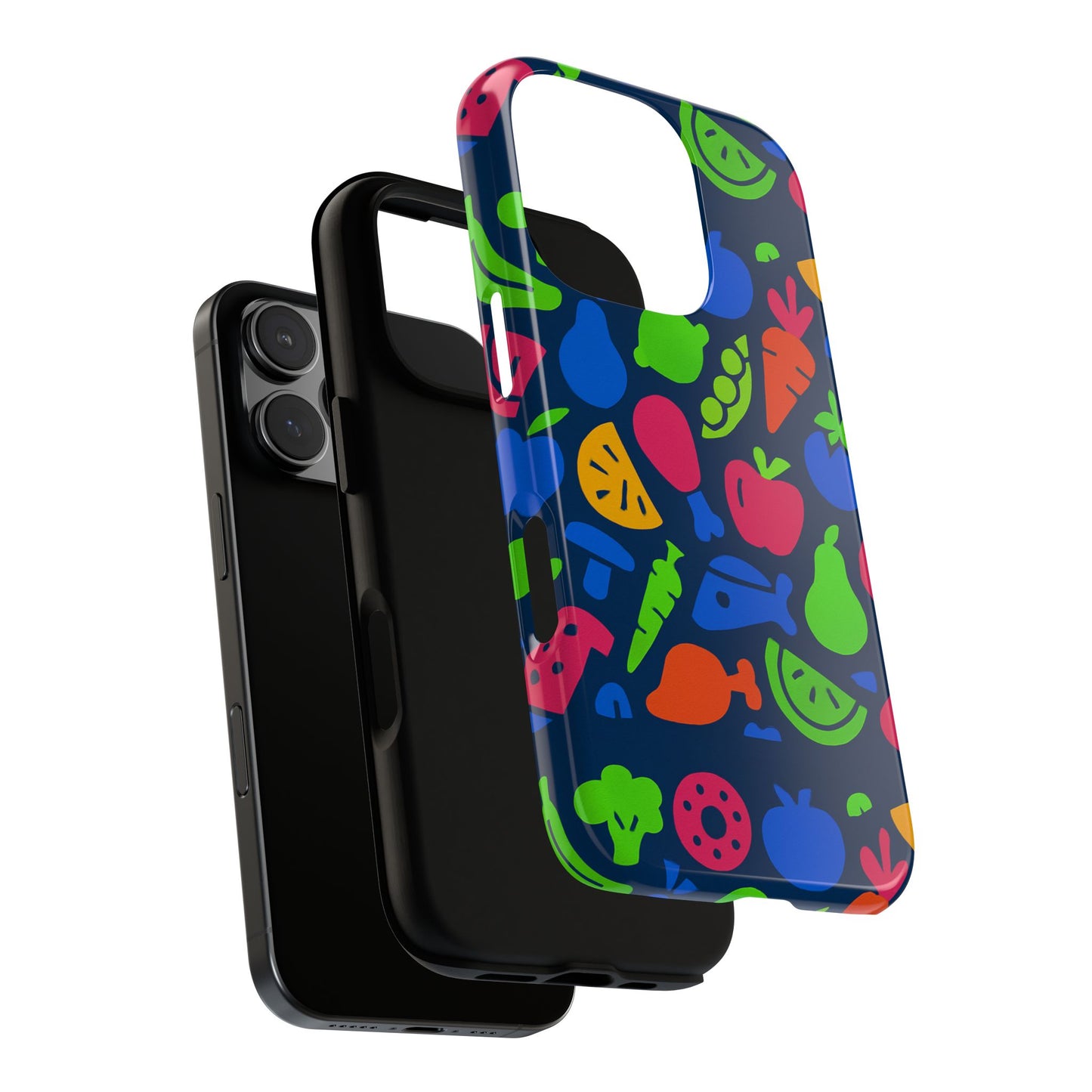 vibrant 3d fruit pattern protective phone case with glossy finish for stylish protection, compatible with iphone 13, 14, 15 & 16 – all models including pro, pro max & plus