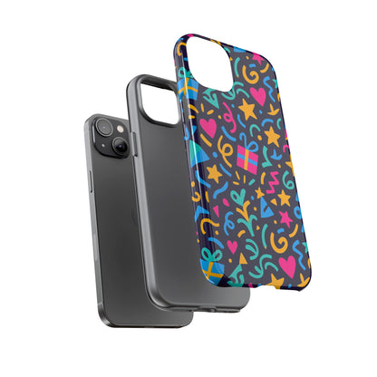 Vibrant Multicolour Retro Phone Case with Fun 3D Design for Stylish Protection and Unique Expression Compatible with iPhone 13, 14, 15 & 16 – all models including Pro, Pro Max & Plus