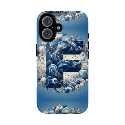 Blue Alphabet F Phone Case for iPhone and Android Durable Shockproof Cover with 3D Wrap Design and UV Protection