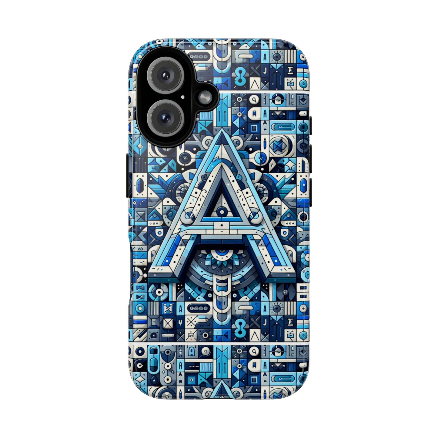blue alphabet letter a phone case for iphone and samsung galaxy durable shockproof cover with 3d wrap design kids and teenagers gift