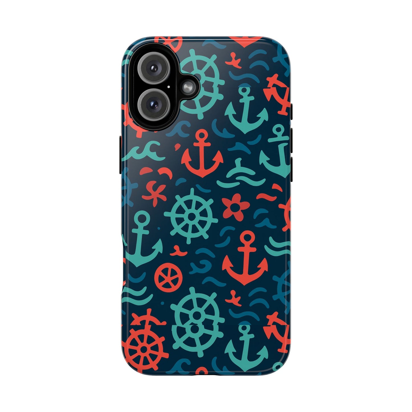 vibrant nautical multicolour 3d wrap protective phone case with retro design for men and women stylish accessory compatible with iphone 13, 14, 15 & 16 – all models including pro, pro max & plus