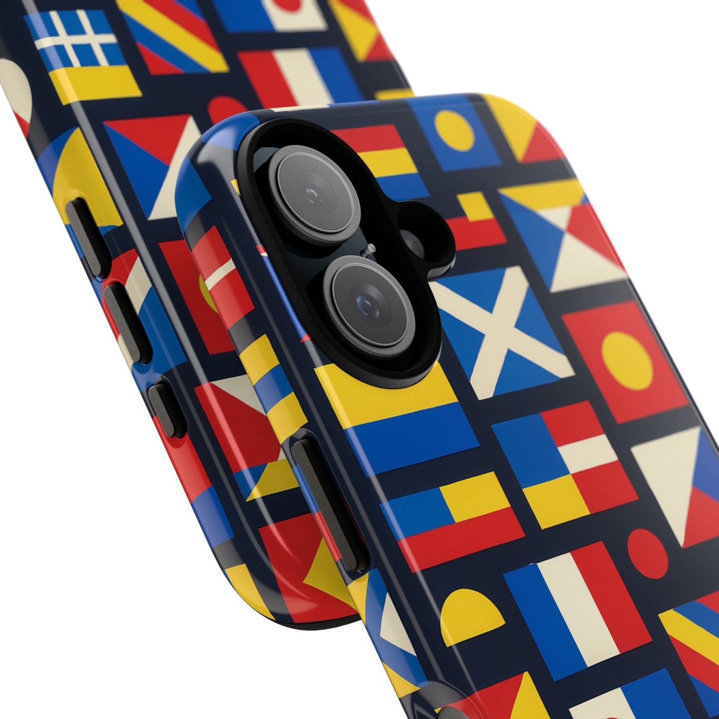 multicolour geometric protective phone case for smartphones, stylish protection and unique design, compatible with iphone 13, 14, 15 & 16 – all models including pro, pro max & plus