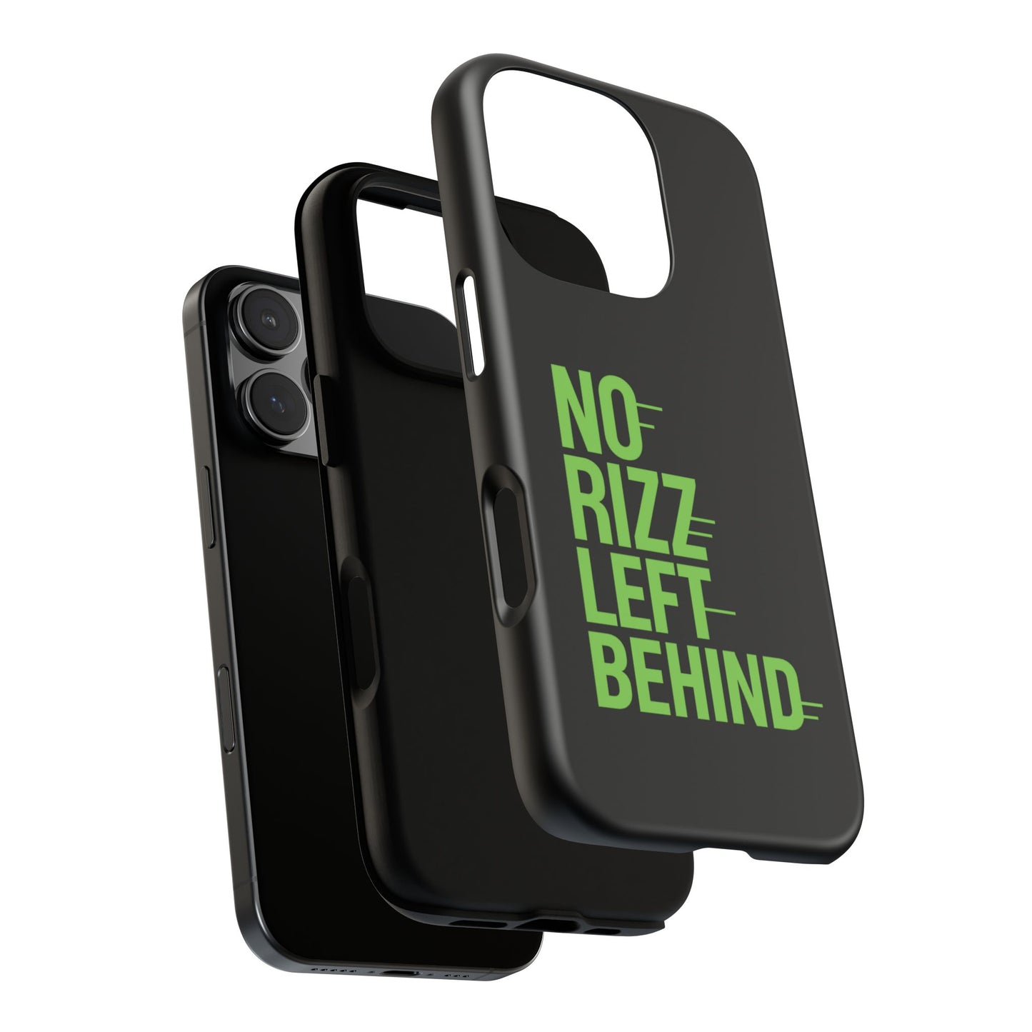 tough phone case - no rizz left behind, durable protection, shock absorbent, stylish design, perfect gift for adults, supports wireless charging, uv protected, lightweight accessory