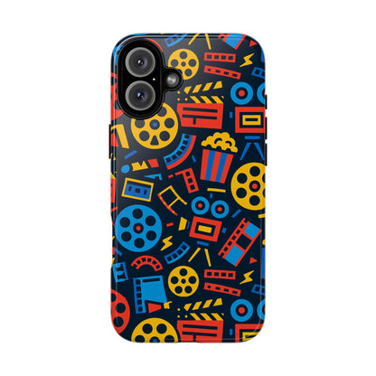Vibrant 3D Film Reel Protective Phone Case for Unique Style and Robust Protection Compatible with iPhone 13, 14, 15 & 16 – all models including Pro, Pro Max & Plus