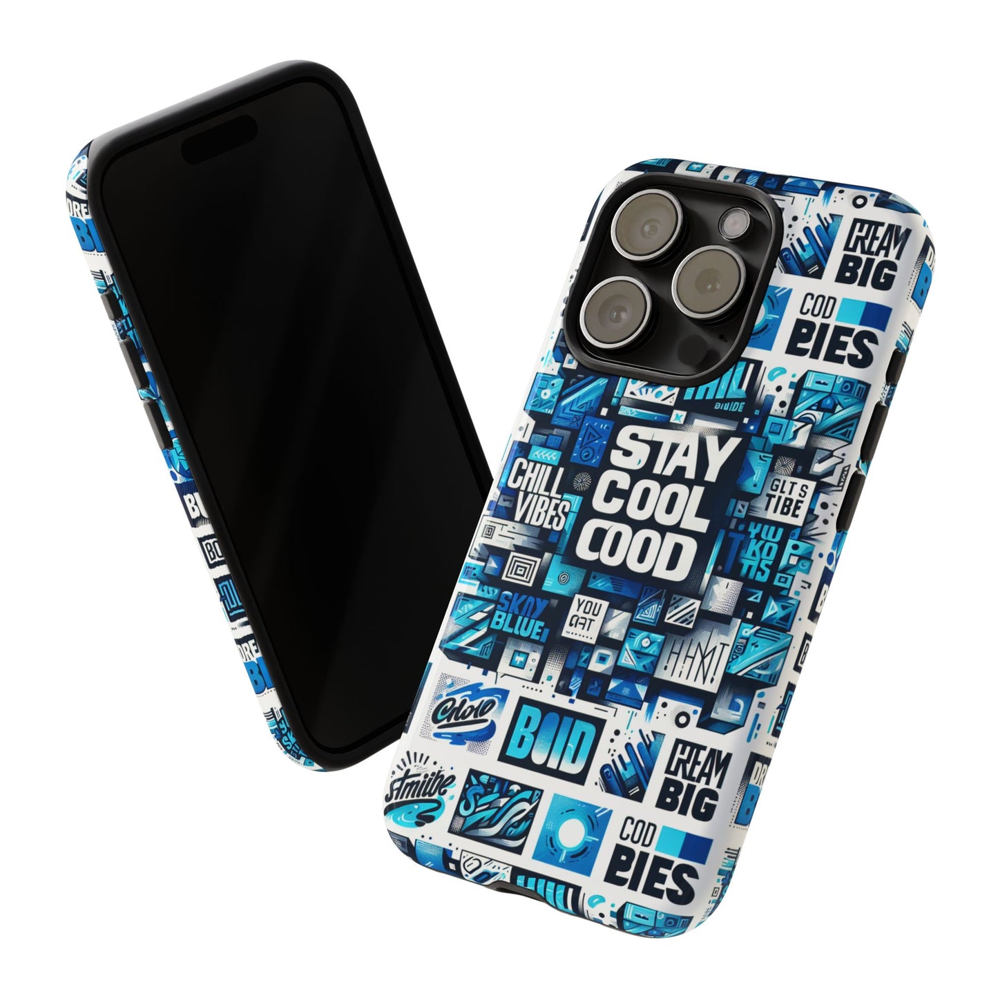 vibrant 3d wrap protective phone case with unique blue graphic design for trendy individuals – stylish protection compatible with iphone 13, 14, 15 & 16 – all models including pro, pro max & plus