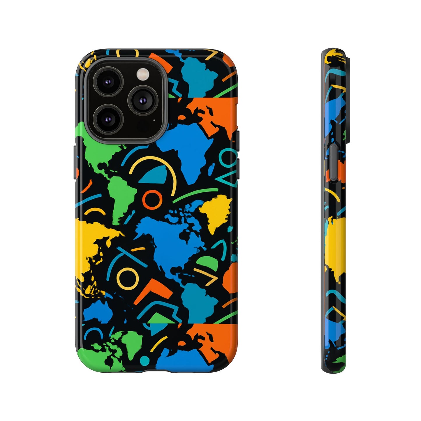 multicolour 3d geometric phone case for stylish protection and individuality compatible with iphone 13, 14, 15 & 16 – all models including pro, pro max & plus