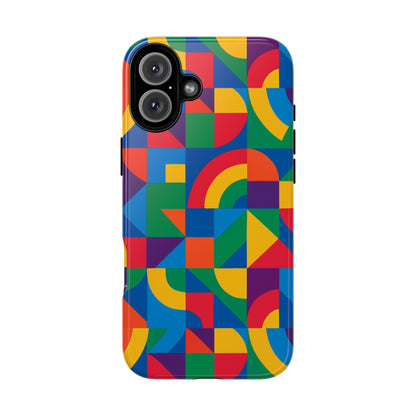 Vibrant 3D Geometric Phone Case with Bold Design Stylish Protection Accessory Compatible with iPhone 13, 14, 15 & 16 – all models including Pro, Pro Max & Plus