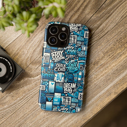 Vibrant 3D Graphic Phone Case for Men and Women – Unique Blue Design for Stylish Protection – Compatible with iPhone 13, 14, 15 & 16 – all models including Pro, Pro Max & Plus
