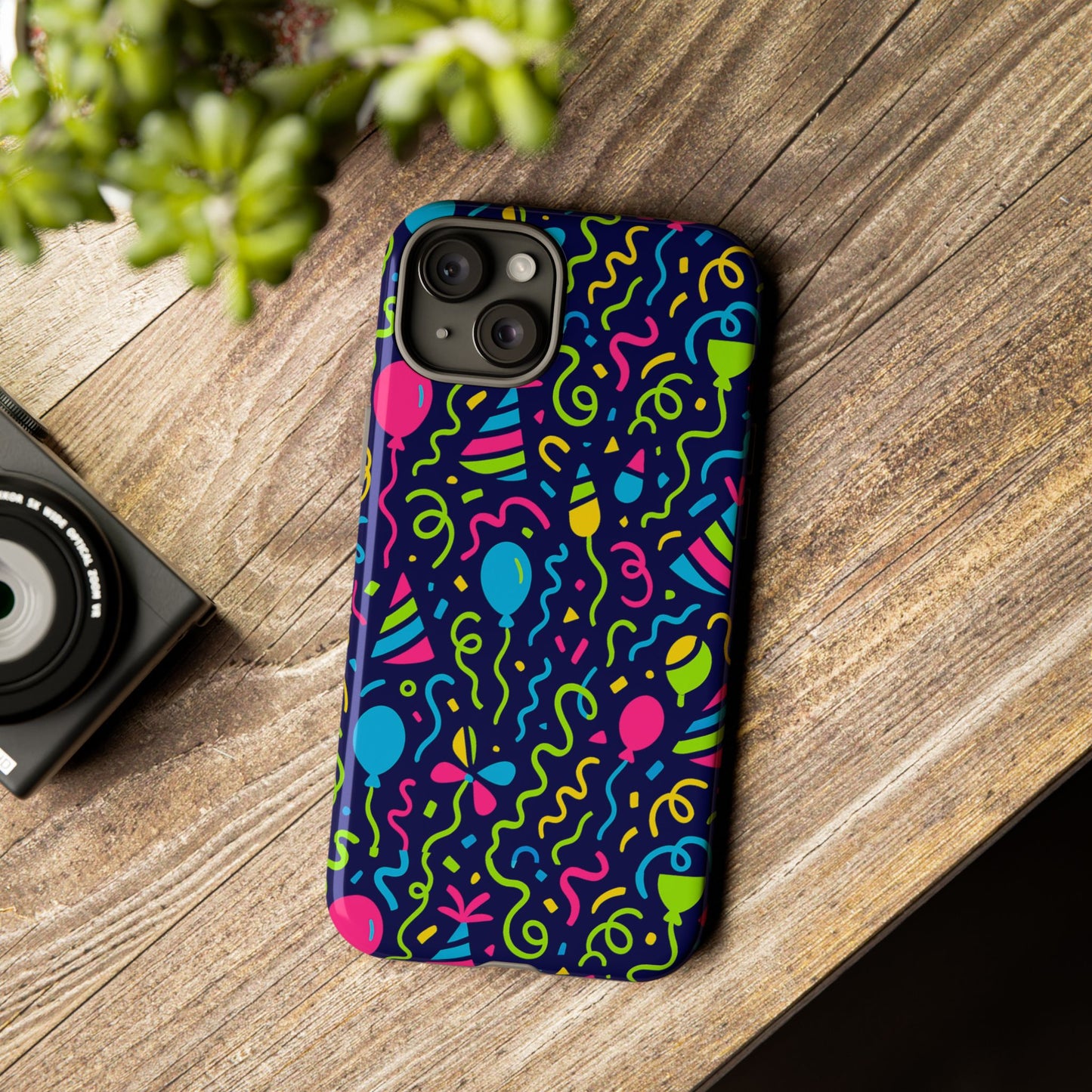 vibrant 3d wrap protective phone case with multicolour party design for playful smartphone accessories compatible with iphone 13, 14, 15 & 16 – all models including pro, pro max & plus