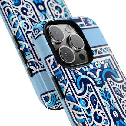 Blue Alphabet T Phone Case with 3D Wrap Shock Absorption and UV Protection for Kids and Teens