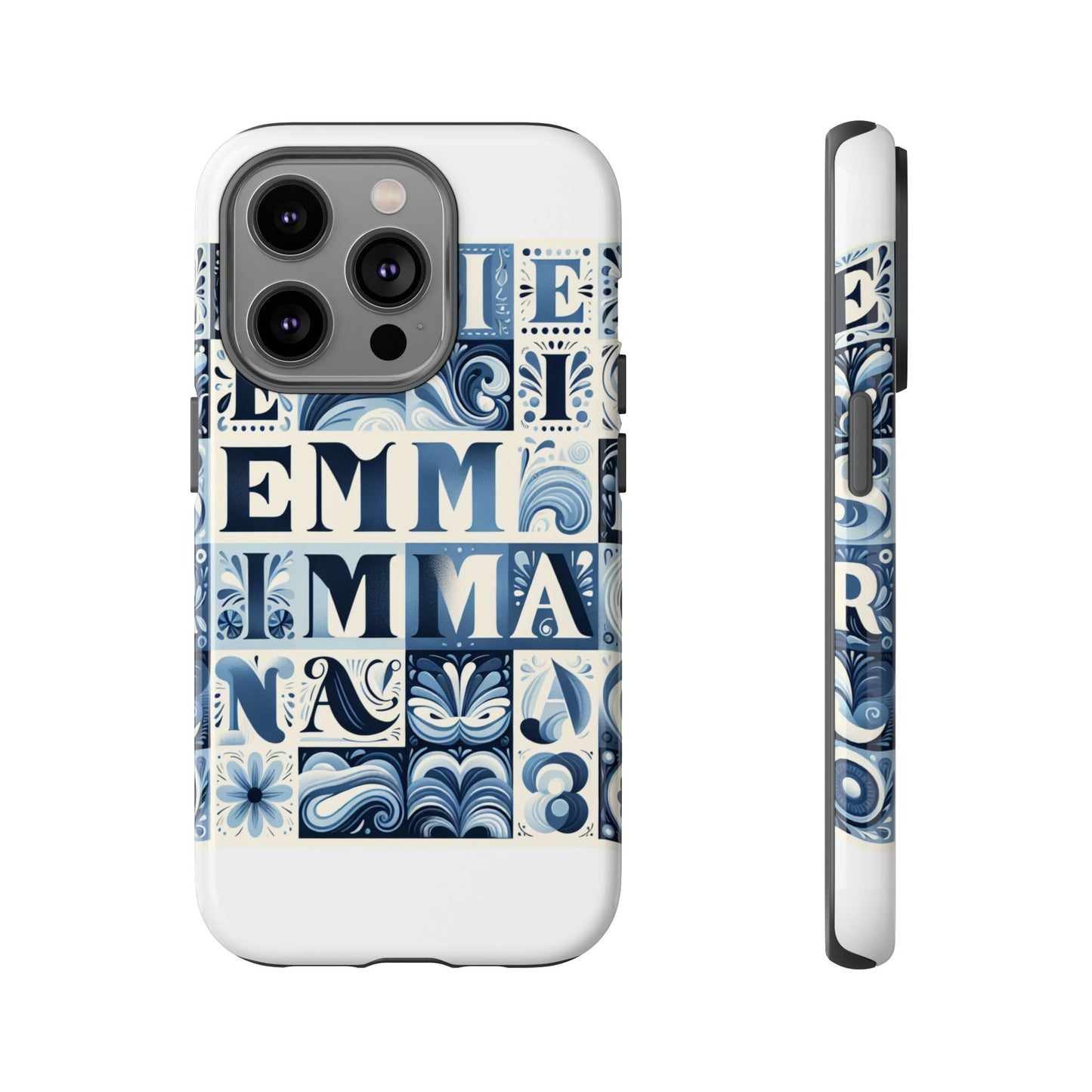 vibrant 3d alphabet design protective phone case in blue for stylish smartphone accessories compatible with iphone 13, 14, 15 & 16 – all models including pro, pro max & plus
