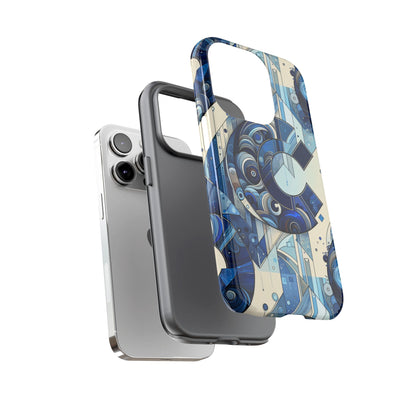 Blue Alphabet C Phone Case for Smartphone Protection with 3D Wrap Design, Shock Absorption, UV Protection, Durable Silicone Material, Suitable for Tech Enthusiasts and Individuality Seekers