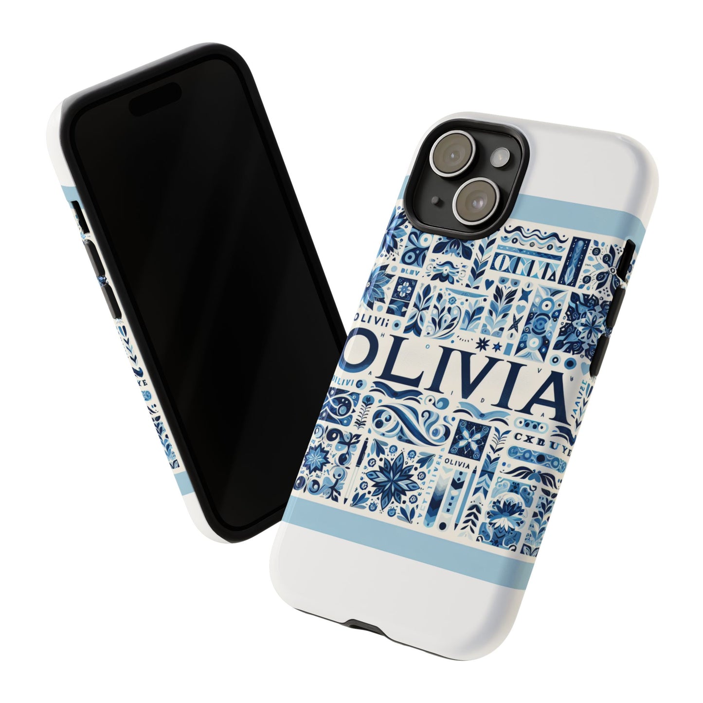 vibrant 3d wrap protective phone case in blue floral design for stylish protection compatible with iphone 13, 14, 15 & 16 – all models including pro, pro max & plus