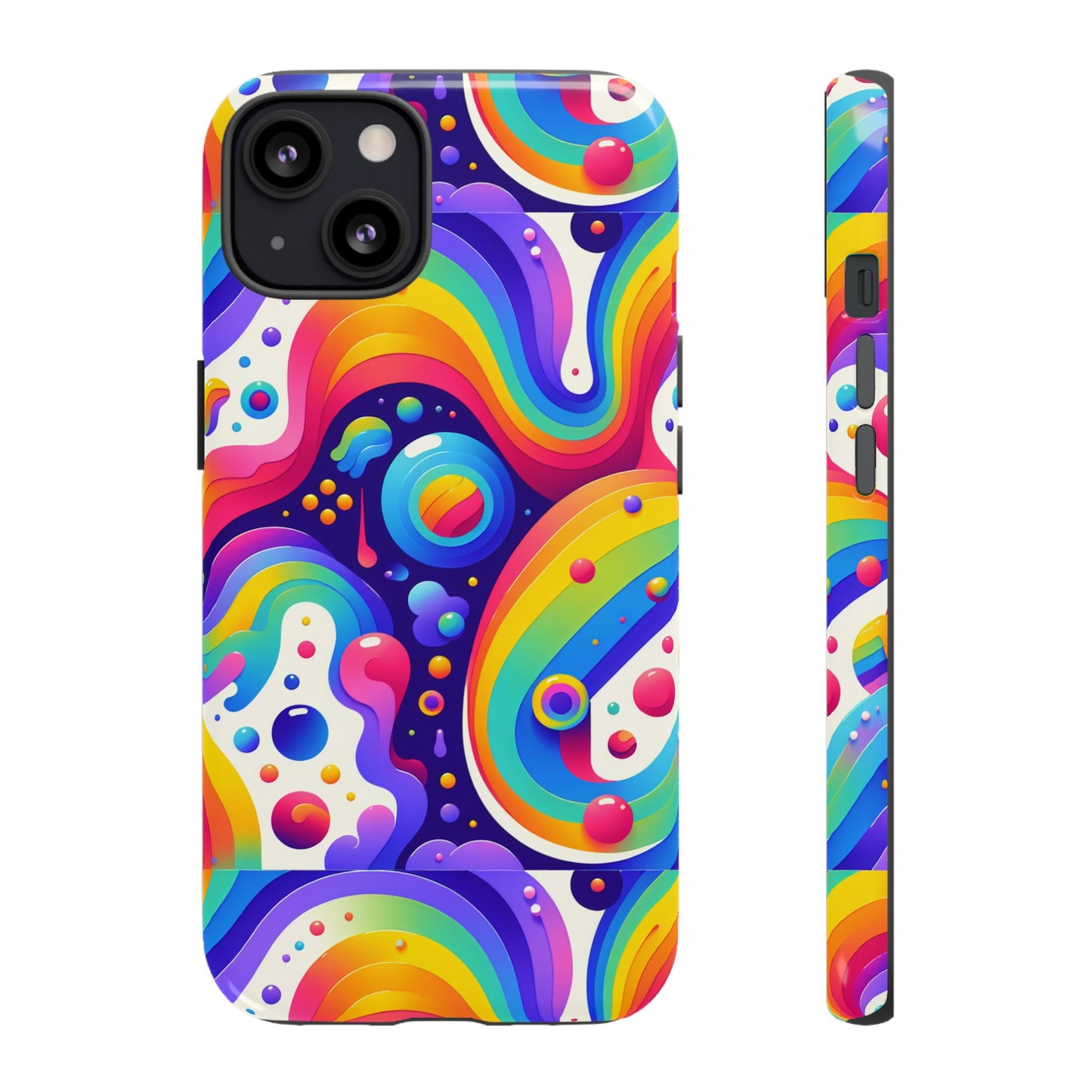 pattern image 6 vibrant shockproof phone case for anime and comic fans with retro psychedelic design compatible with iphone 13, 14, 15 & 16 – all models including pro, pro max & plus