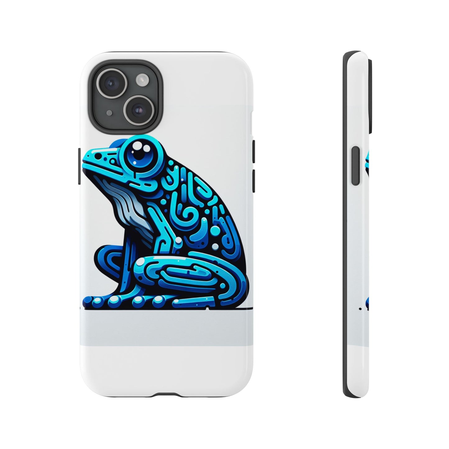 vibrant blue frog 3d wrap phone case for unique accessories retro style compatible with iphone 13, 14, 15 & 16 – all models including pro, pro max & plus