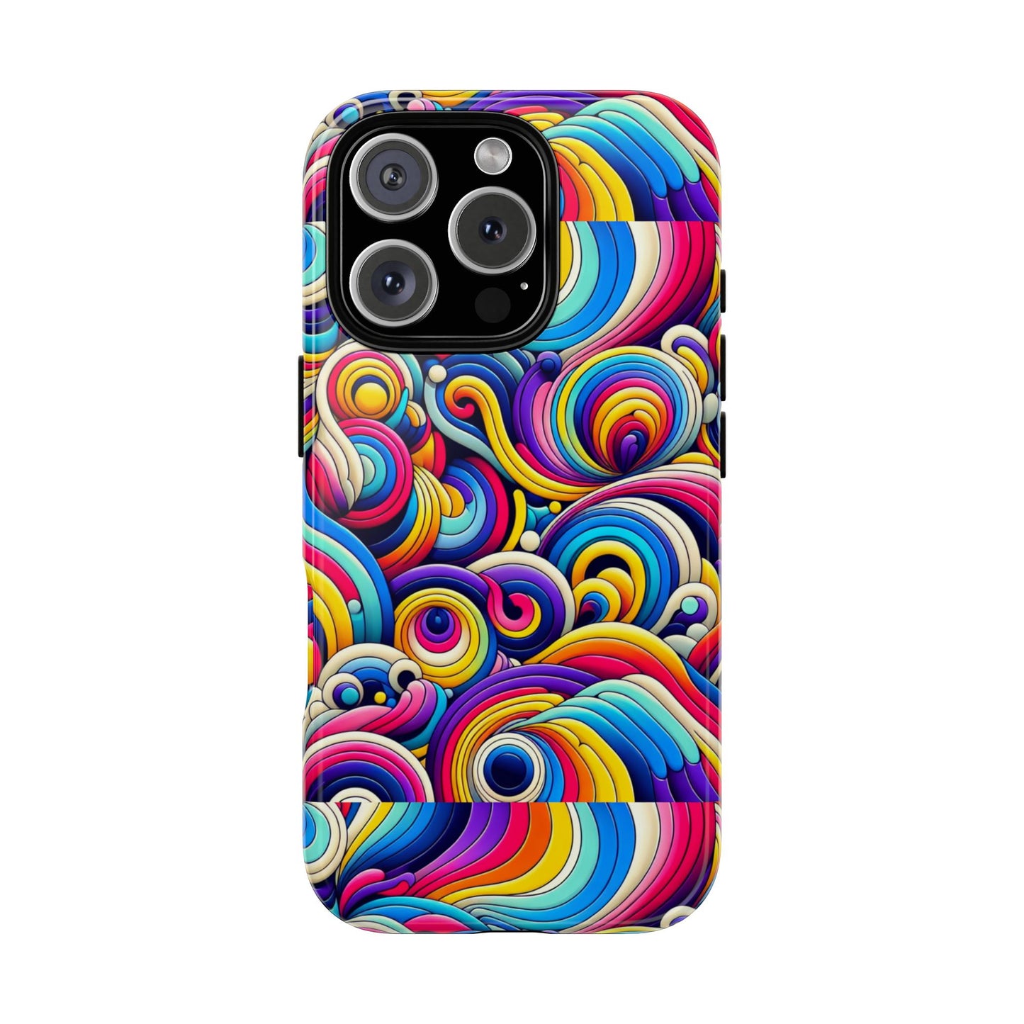 pattern image 5 vibrant shockproof phone case for anime and comic fans - colourful abstract art style, durable protective cover compatible with iphone 13, 14, 15 & 16 – all models including pro, pro max & plus