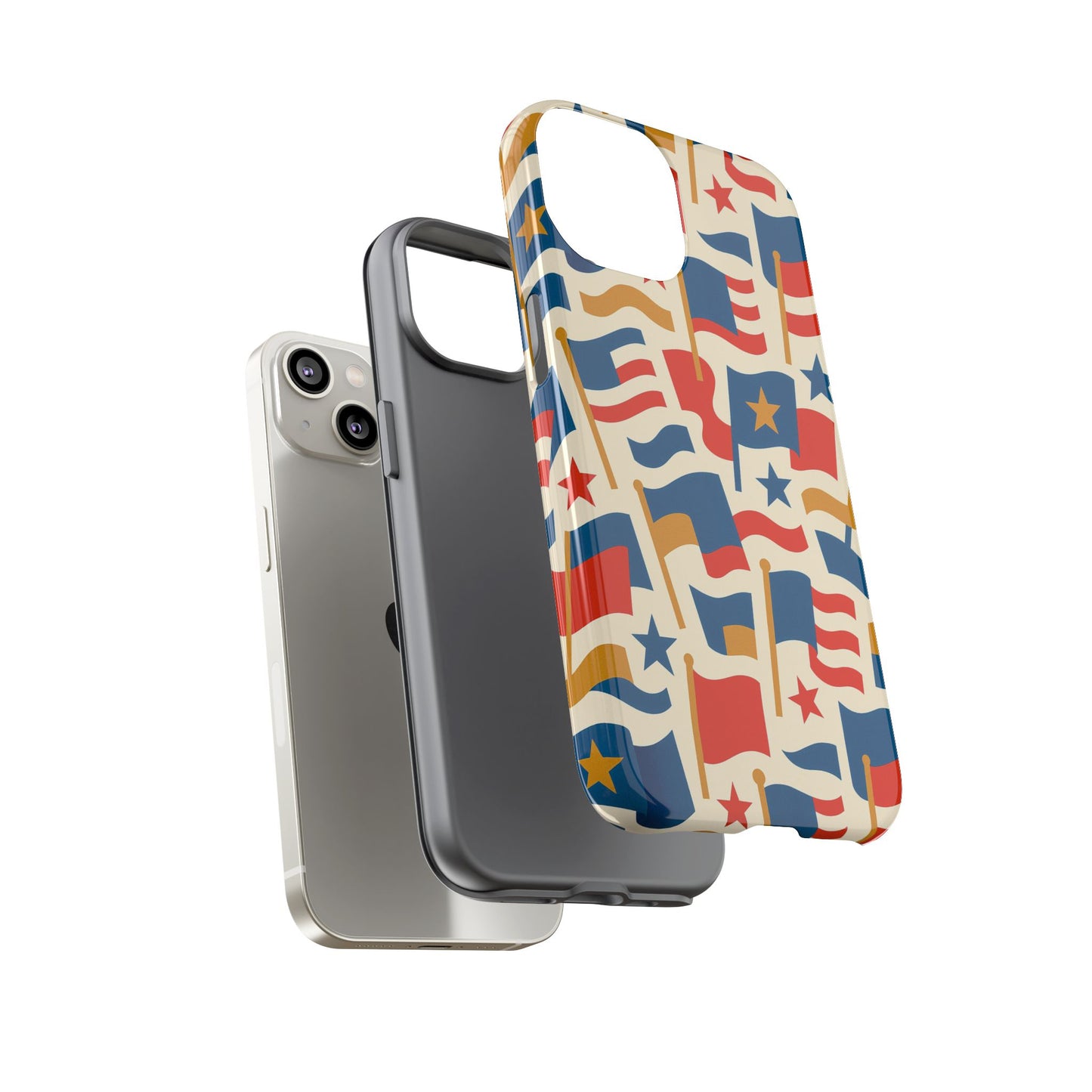 multicolour flag print protective phone case – stylish durable design for unique self-expression compatible with iphone 13, 14, 15 & 16 – all models including pro, pro max & plus