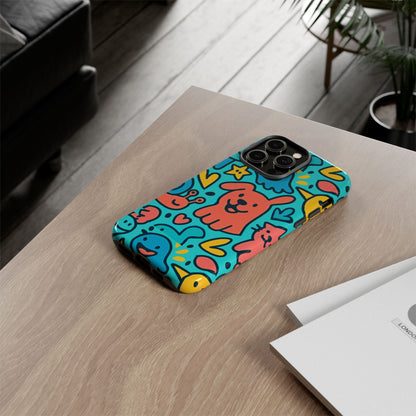 Vibrant Colourful Protective Phone Case with Fun Animal Cartoon Design – Stylish Protection for Kids and Adults Compatible with iPhone 13, 14, 15 & 16 – All Models Including Pro, Pro Max & Plus