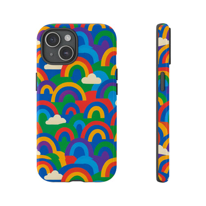 Multicolour 3D Rainbow Phone Case for Trendy Men and Women Unique Playful Design Stylish Protection Compatible with iPhone 13, 14, 15 & 16 – all models including Pro, Pro Max & Plus