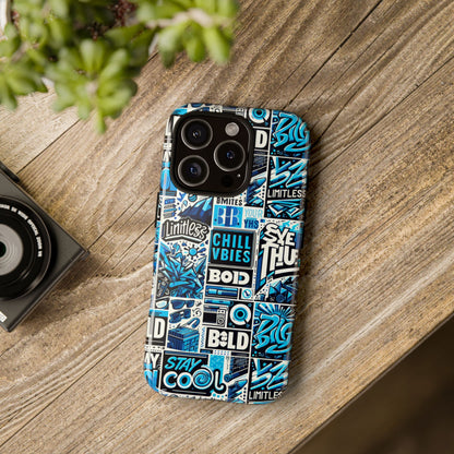 Blue Pattern Image 9 Phone Case for Smartphone Protection with 3D Wrap Design and Shock Absorption in Glossy or Matte Finish