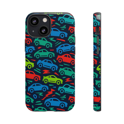 Vibrant Retro Automotive Design Protective Phone Case for Kids and Adults – Colourful 3D Wrap Style – Stylish Protection Compatible with iPhone 13, 14, 15 & 16 – All Models Including Pro, Pro Max & Plus