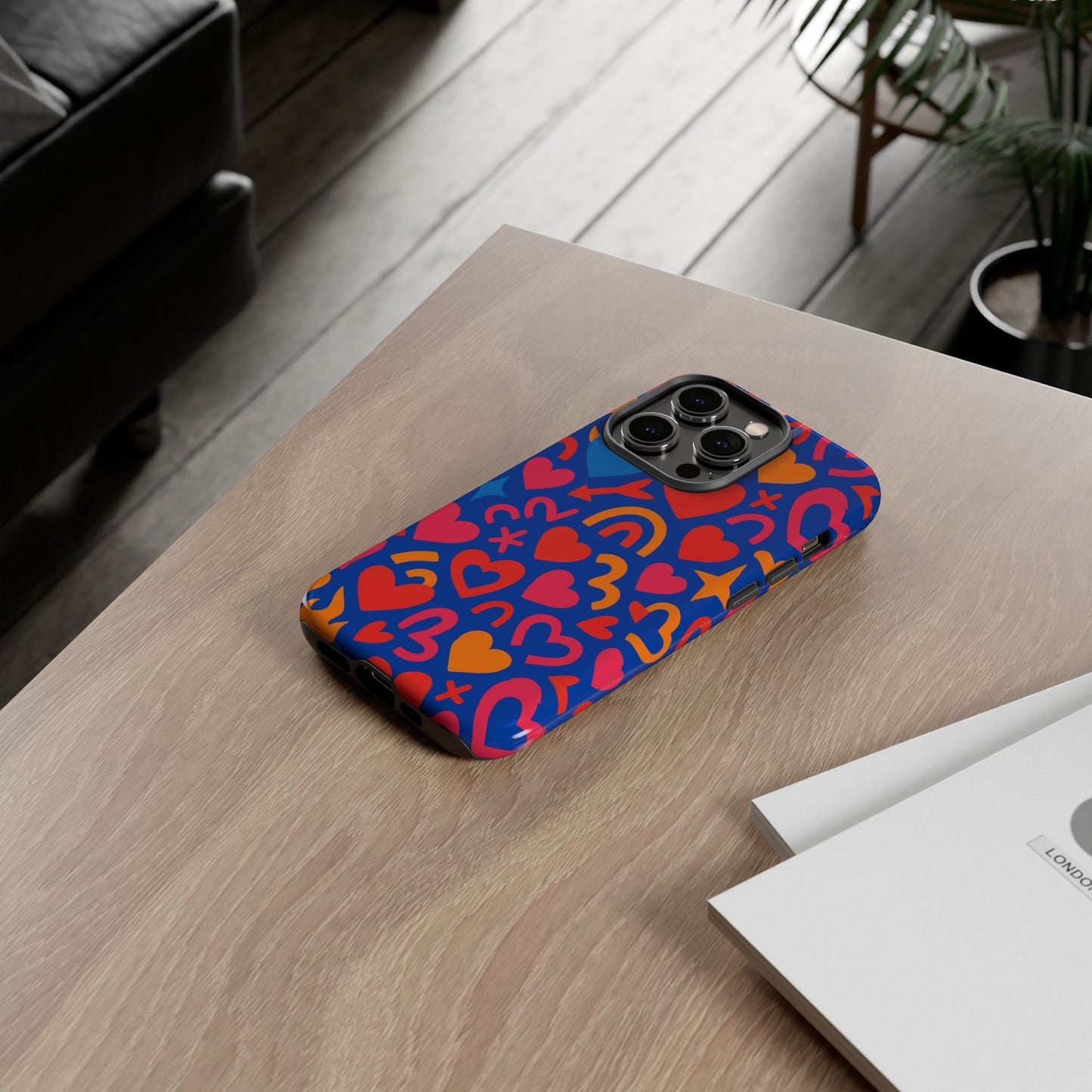 vibrant multicolour heart design protective phone case stylish accessory for self-expression compatible with iphone 13, 14, 15 & 16 – all models including pro, pro max & plus
