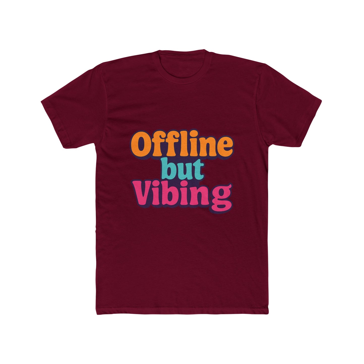 unisex t-shirt - offline but vibing meme graphic tee, multicolor casual funny shirt