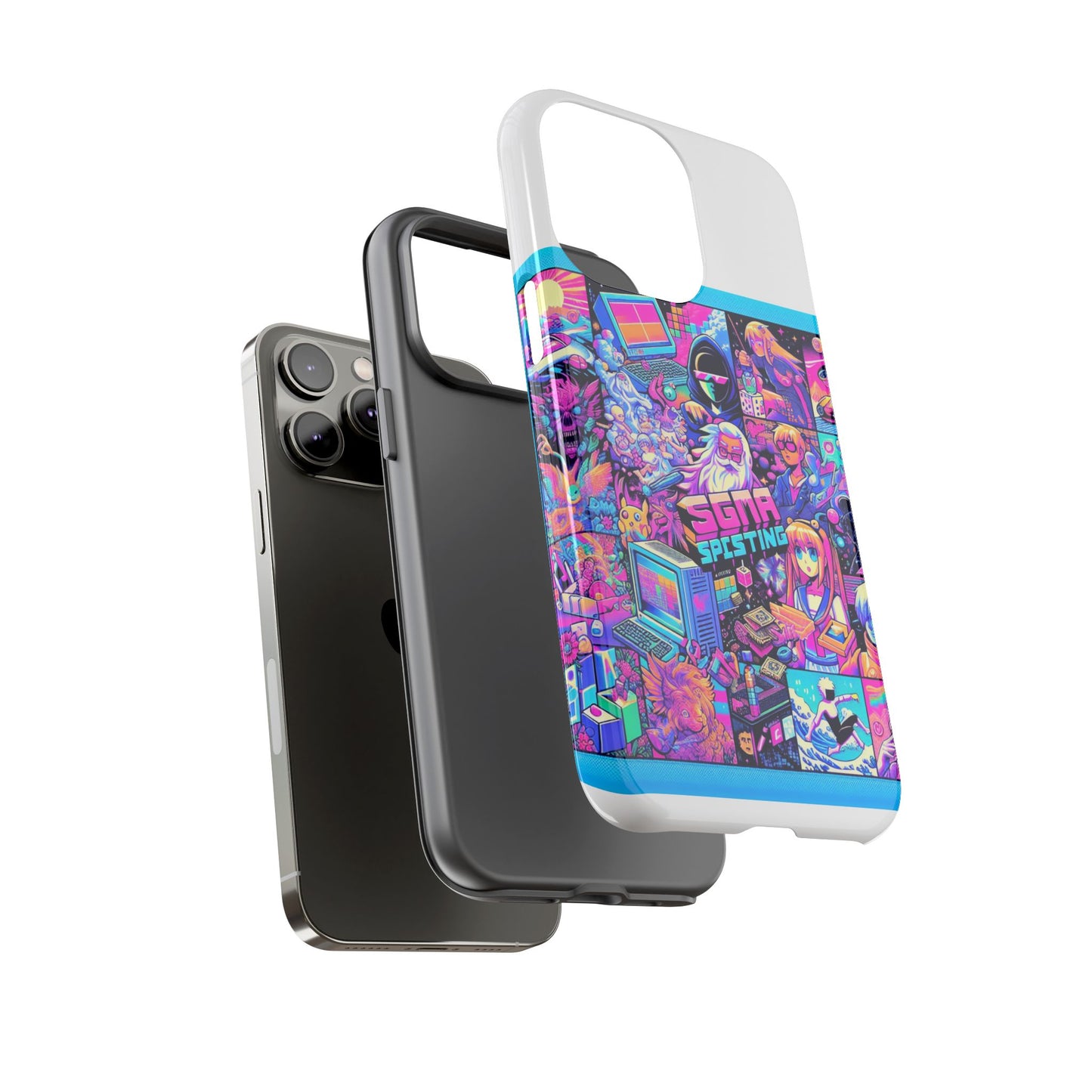 sigma sprinting vibrant protective phone case for smartphones, 3d wrap design with uv protection, durable shock absorbent material, ideal gift for anime and comic lovers