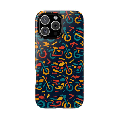Vibrant Multicolour Motorcycle Design Protective Phone Case for Stylish Protection – Compatible with iPhone 13, 14, 15 & 16 – All Models Including Pro, Pro Max & Plus