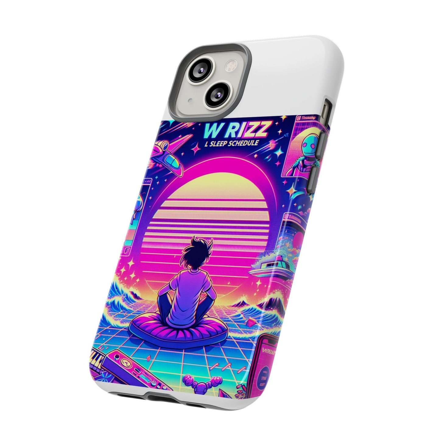 w rizz l sleep schedule protective phone case for anime lovers