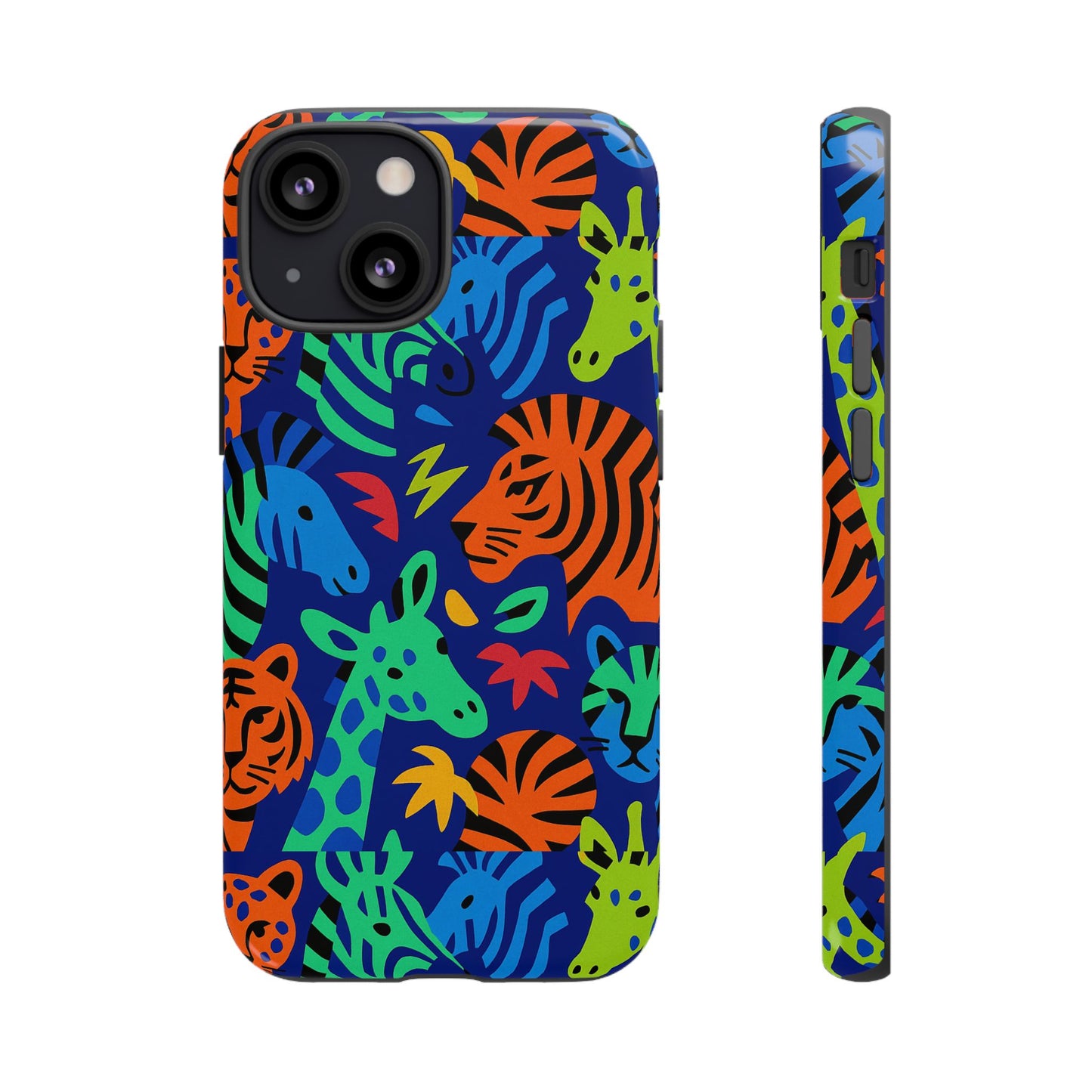 vibrant animal print 3d wrap protective phone case stylish accessory for men and women compatible with iphone 13, 14, 15 & 16 – all models including pro, pro max & plus