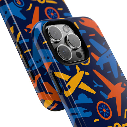 Vibrant 3D Airplane Pattern Protective Phone Case for Self-Expression and Stylish Protection Compatible with iPhone 13, 14, 15 & 16 – all models including Pro, Pro Max & Plus