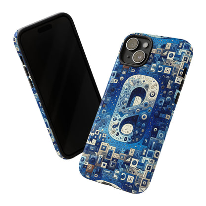 Blue Alphabet A Phone Case for Mobile Phones Durable Shockproof TPU Cover with 3D Wrap Design for Kids and Teens