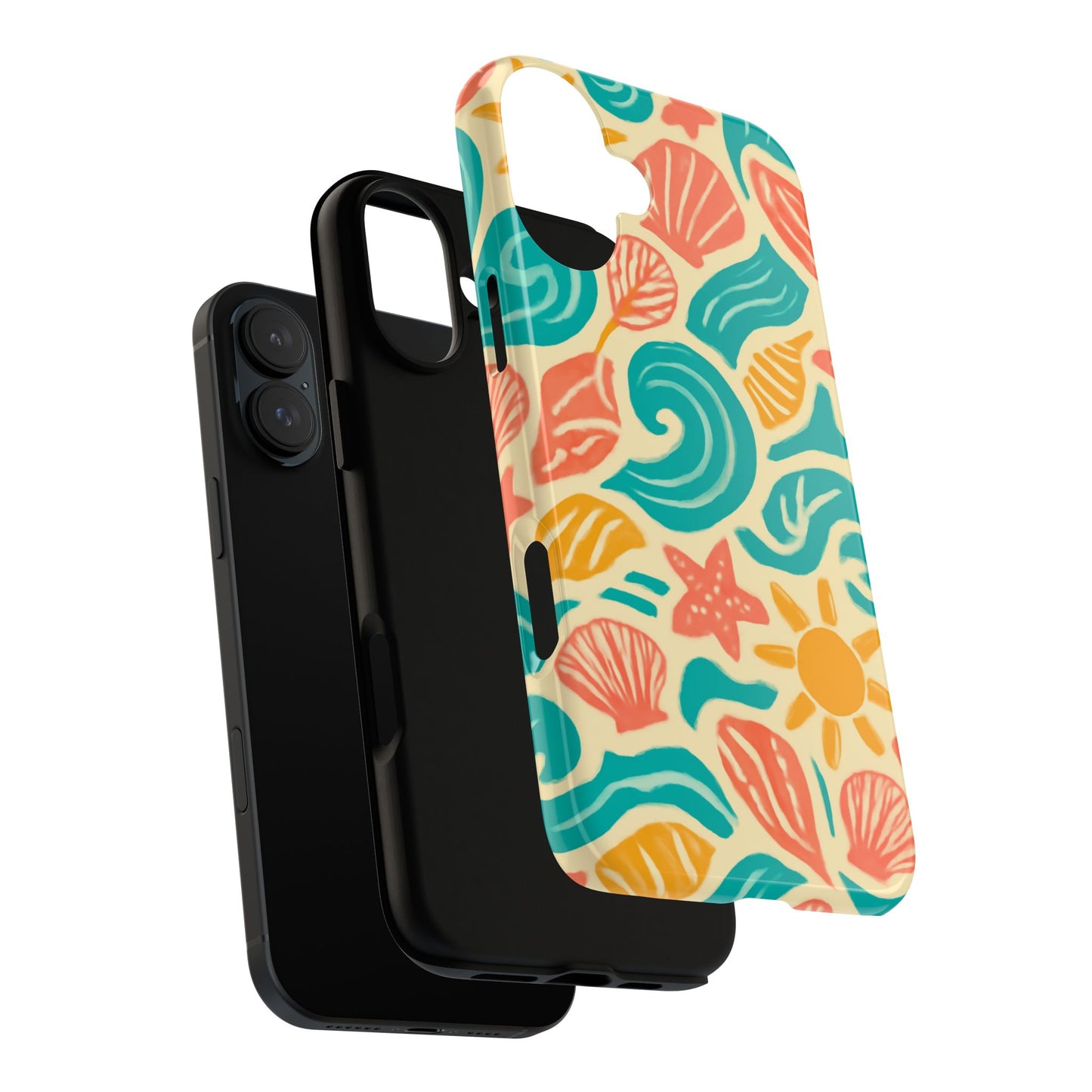vibrant beach style protective phone case with 3d wrap design for stylish protection – compatible with iphone 13, 14, 15 & 16 – all models including pro, pro max & plus