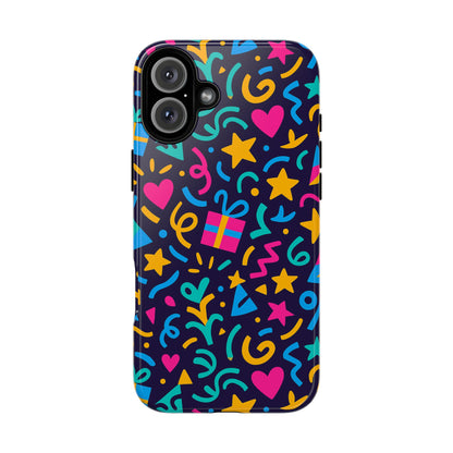 Vibrant Multicolour Retro Phone Case with Fun 3D Design for Stylish Protection and Unique Expression Compatible with iPhone 13, 14, 15 & 16 – all models including Pro, Pro Max & Plus