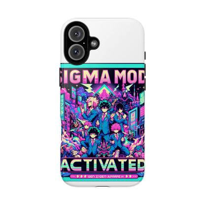 Sigma Mode Activated Vibrant Protective Phone Case for Anime and Comic Lovers, Shock Absorbing TPU Silicone, 3D Wrap Design, UV Protected, Glossy or Matte Finish