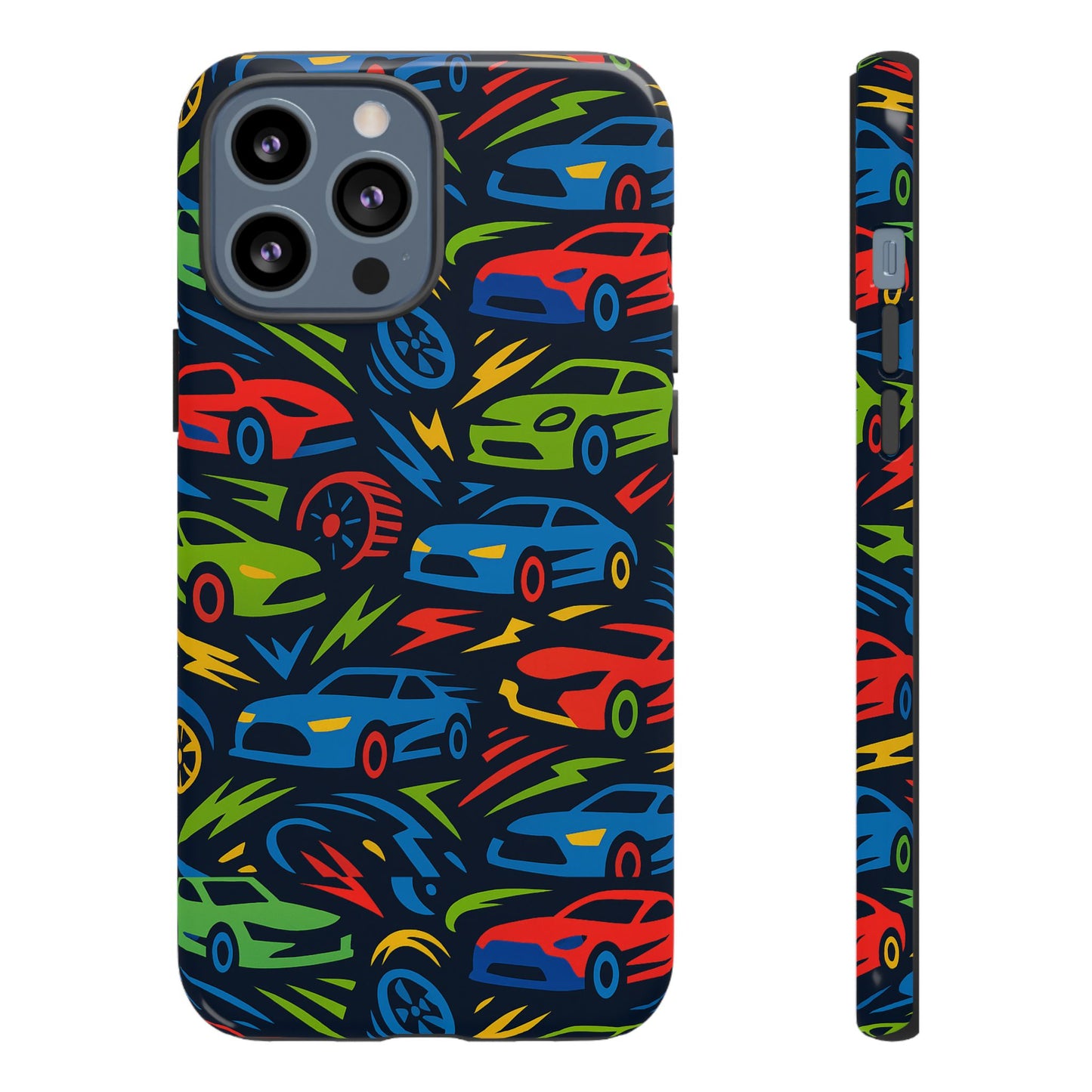 vibrant 3d car design protective phone case – fun retro style for kids and adults – stylish protection – compatible with iphone 13, 14, 15 & 16 – all models including pro, pro max & plus