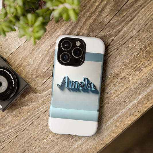 Sleek 3D Glossy Phone Case in Blue with Elegant Name Design Fashion Accessory for Personal Expression Compatible with iPhone 13, 14, 15 & 16 – all models including Pro, Pro Max & Plus