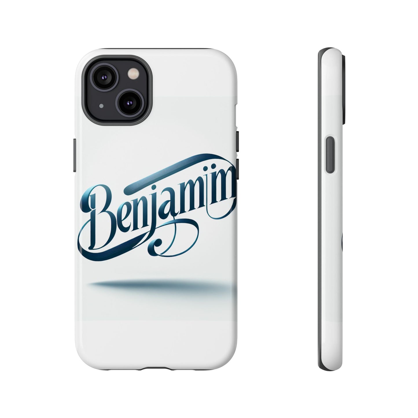 vibrant 3d typography protective phone case in blue – stylish protection for smartphones compatible with iphone 13, 14, 15 & 16 – all models including pro, pro max & plus