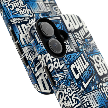 Vibrant 3D Typography Phone Case in Blue – Stylish Protection for Trendy Individuals – Compatible with iPhone 13, 14, 15 & 16 – all models including Pro, Pro Max & Plus