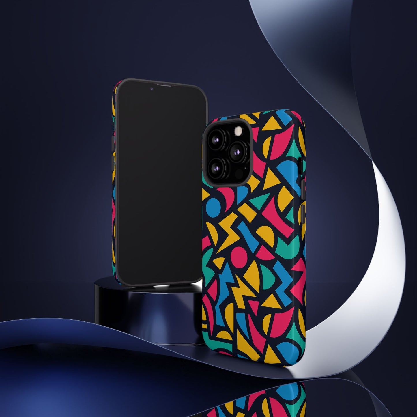 vibrant retro aesthetic phone case – stylish protection in multicolour design – compatible with iphone 13, 14, 15 & 16 – all models including pro, pro max & plus