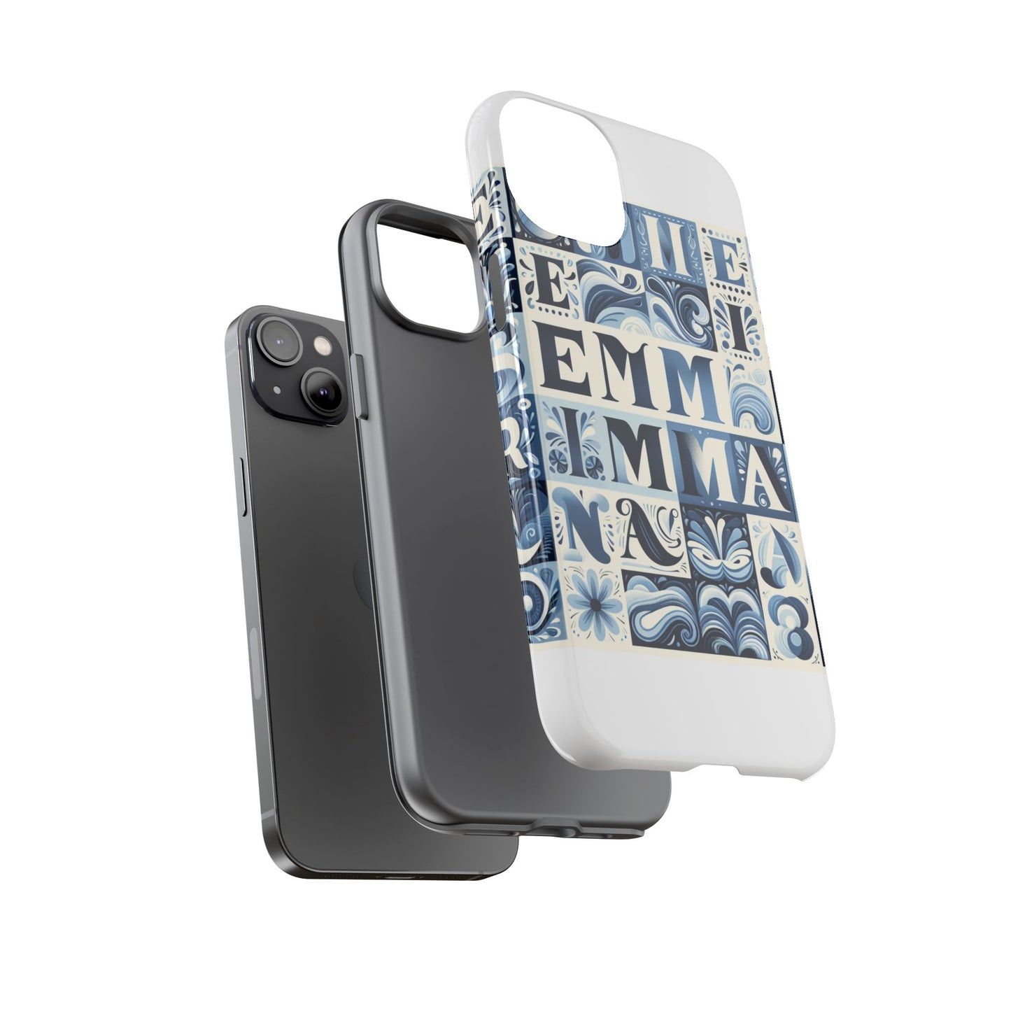 vibrant 3d alphabet design protective phone case in blue for stylish smartphone accessories compatible with iphone 13, 14, 15 & 16 – all models including pro, pro max & plus